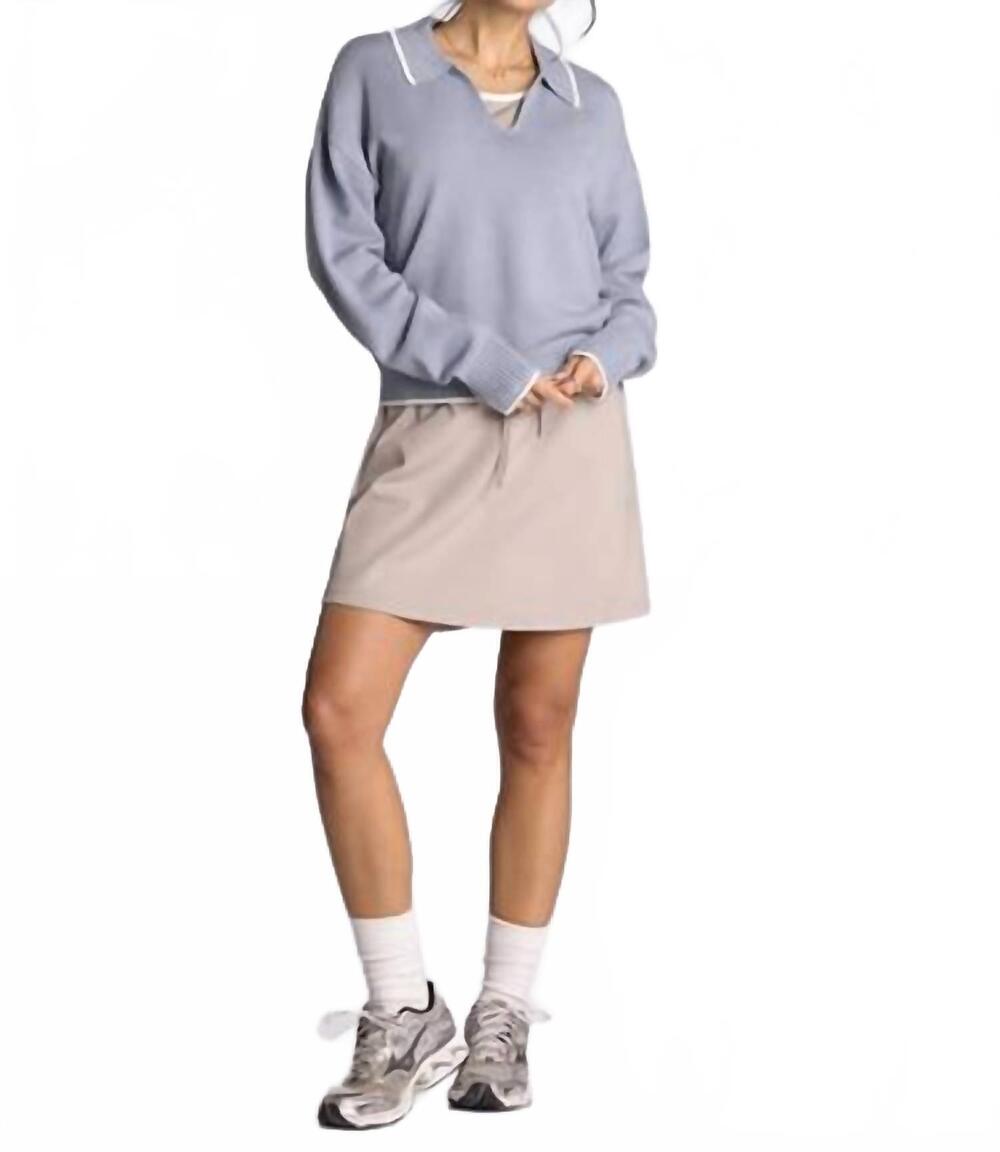 NEW THREAD & SUPPLY cathy sweater in dusty blue ivory